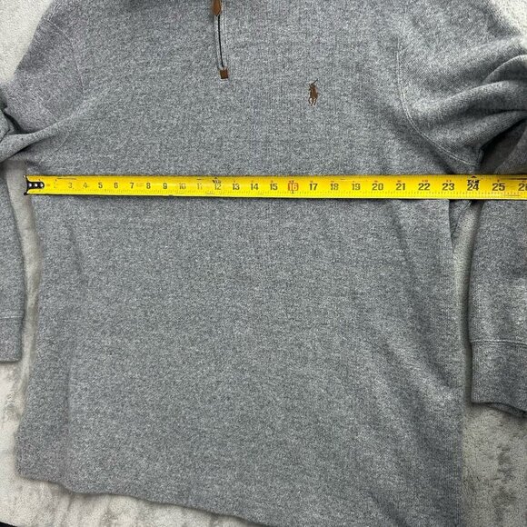 Polo Ralph Lauren 1/4 Zip Sweater Mens XL Gray Knit Estate Rib Flesh Pony Preppy - Picture 4 of 10